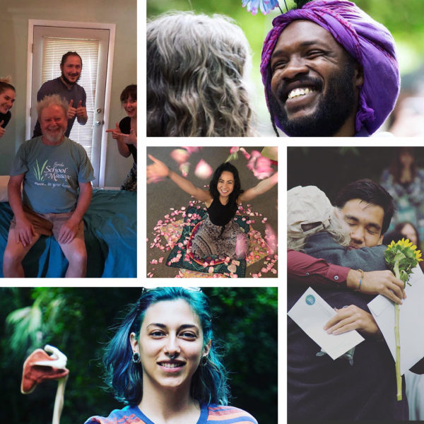 montage of people at the massage school