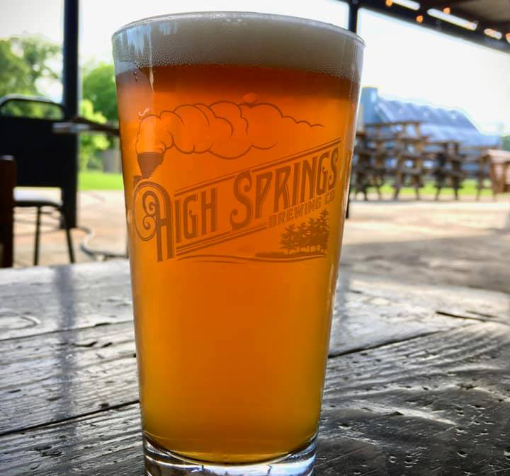 pint glass at high springs brewing co