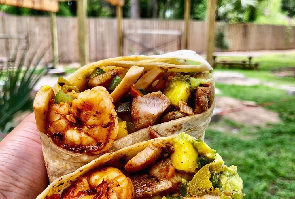 shrimp tacos from sublime tacos