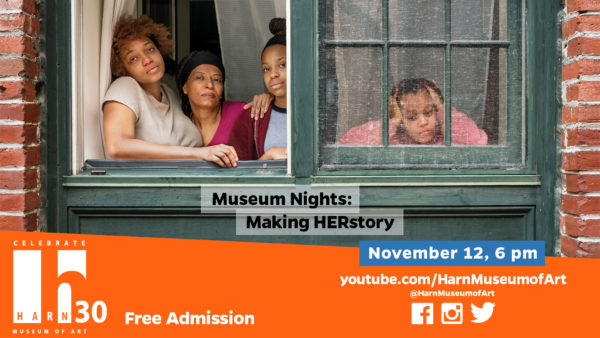 women looking out a window. museum nights