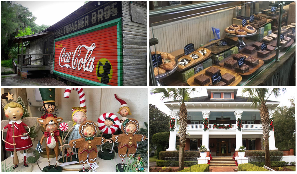 four pictures of the businesses in Micanopy