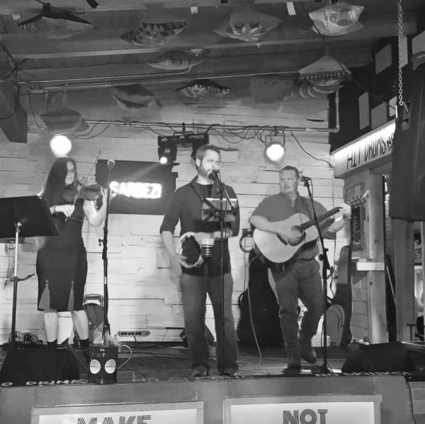band members on stage