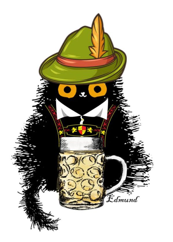 black adder logo with stein and hat