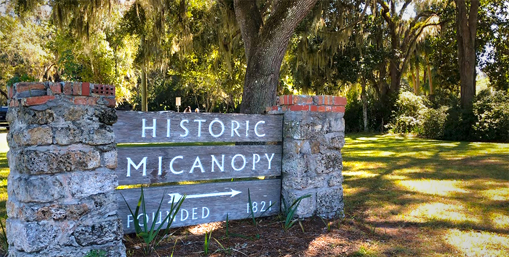 sign for historic micanopoy founded 1821
