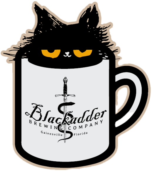coffe mug with blackadder mascot inside