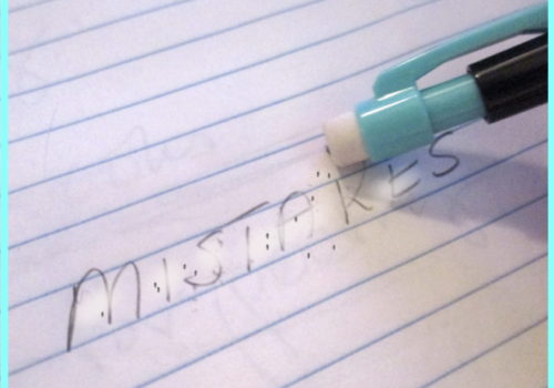 eraser removing the word "mistakes"