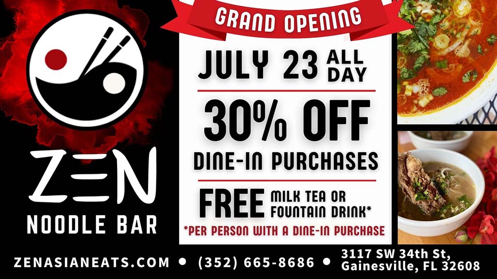 zen noodle bar grand opening