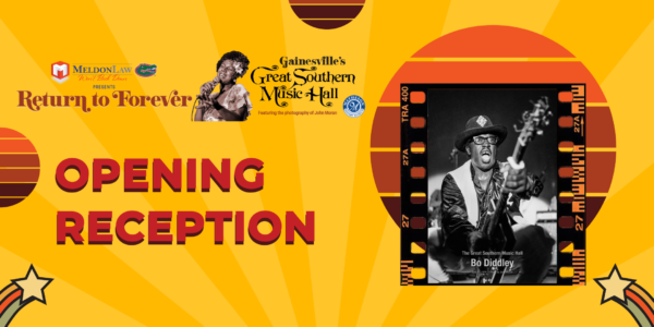 opening reception. historic photograph of Bo Diddley
