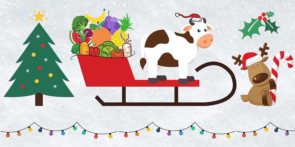 cow on sleigh