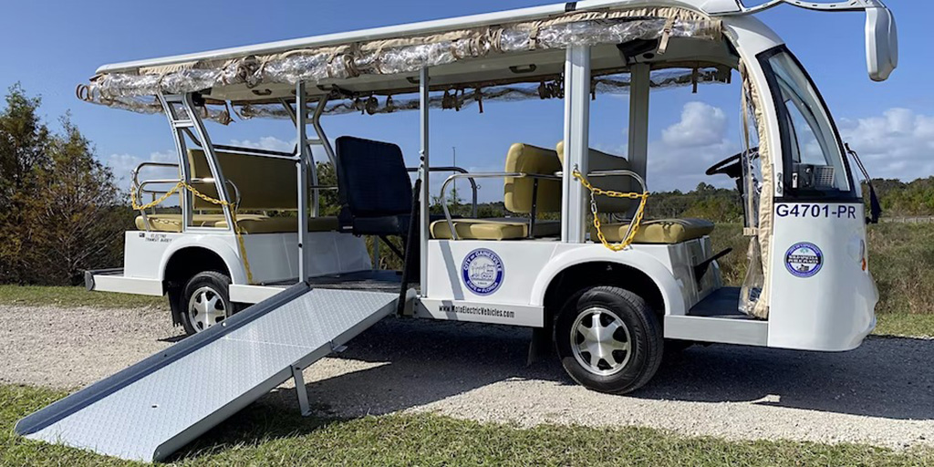 tram car at sweetwater wetlands park