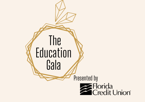 Education Gala logo with sponsor Florida Credit Union's logo to the side.