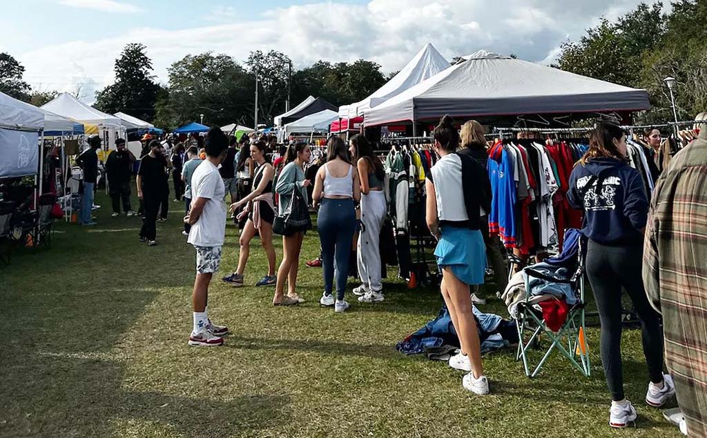 people at the outdoor florida vintage market