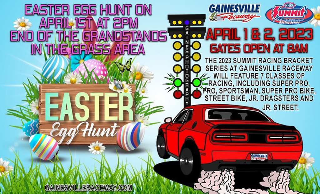 gainesville raceway drag racing and easter egg hunt