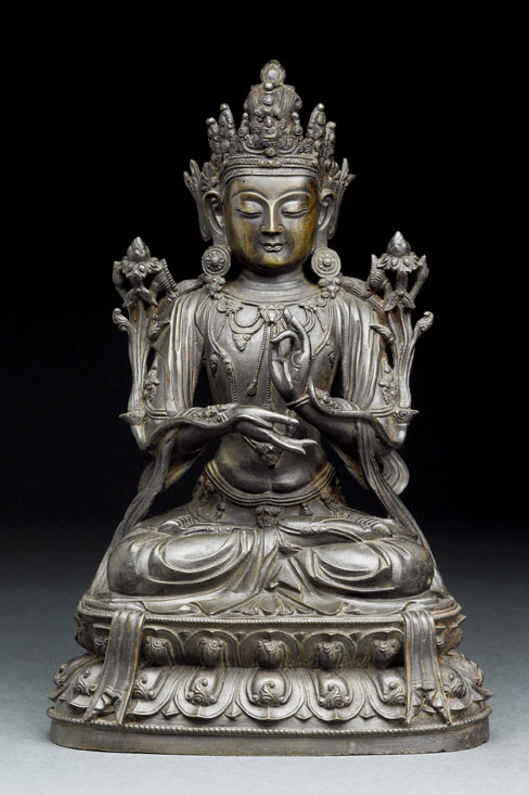 Chinese, bronze bodhisattva : Seated Guanyin 青銅觀音坐像, 15th ¬– 16th Century, Gift of Dr. and Mrs. David A. Cofrin