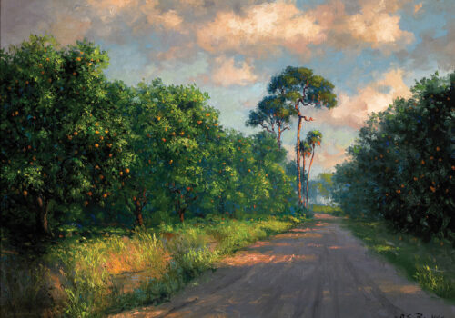 Albert Ernest Backus, “Road through the Orange Grove”, undated, The Florida Art Collection, Gift of Samuel H. and Roberta T. Vickers