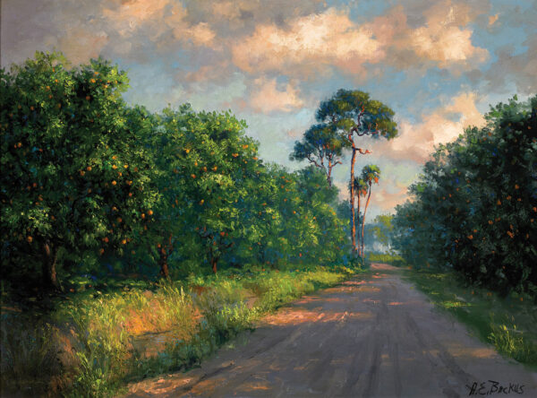 Albert Ernest Backus, “Road through the Orange Grove”, undated, The Florida Art Collection, Gift of Samuel H. and Roberta T. Vickers