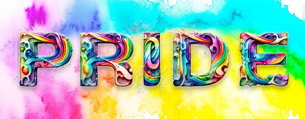 pride illustration with watercolor background