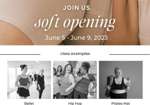 soft opening with images of movement classes