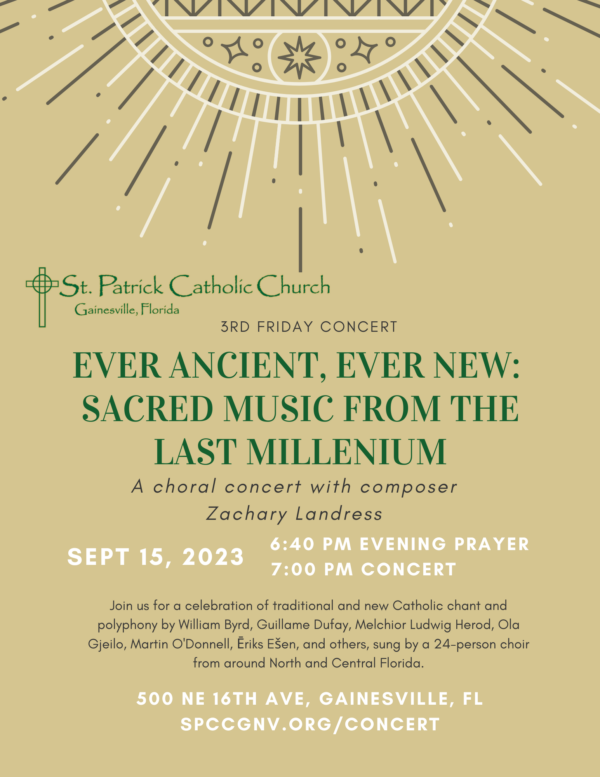 st patrick catholic church 3rd friday concert poster