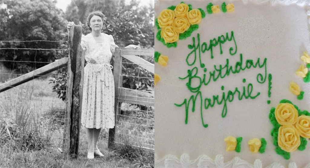 marjorie kinnan rawlings and happy birthday cake