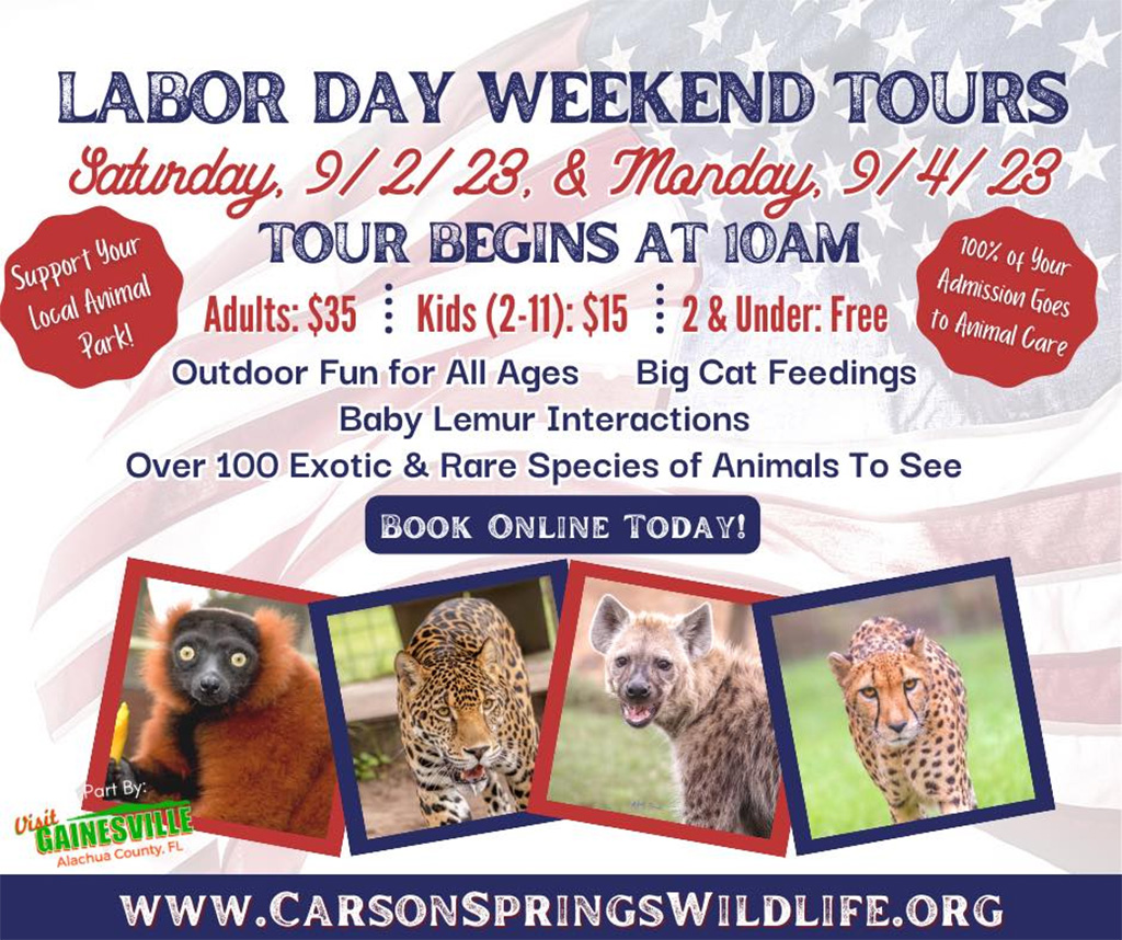 labor day weekend tours at carson springs