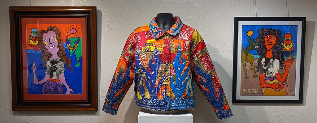 colorful jacket and artwork at the thomas center