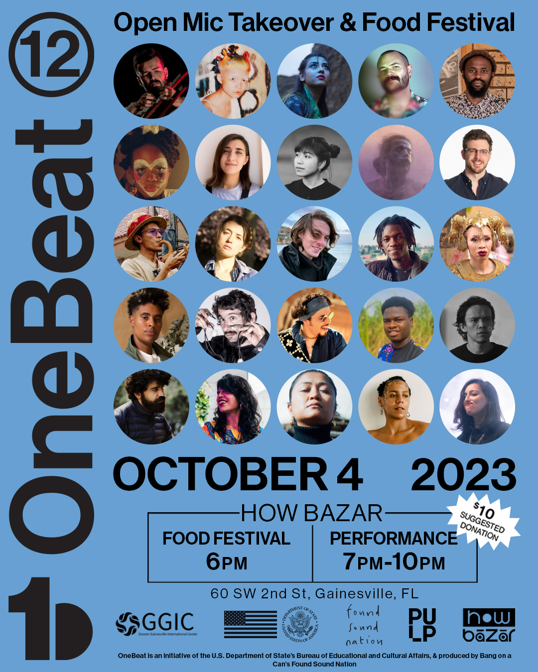 one mic taker and food festival poster