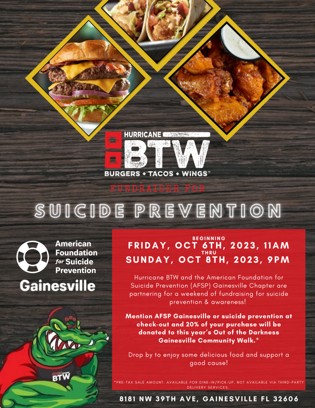 Hurricane BTW fundraising poster