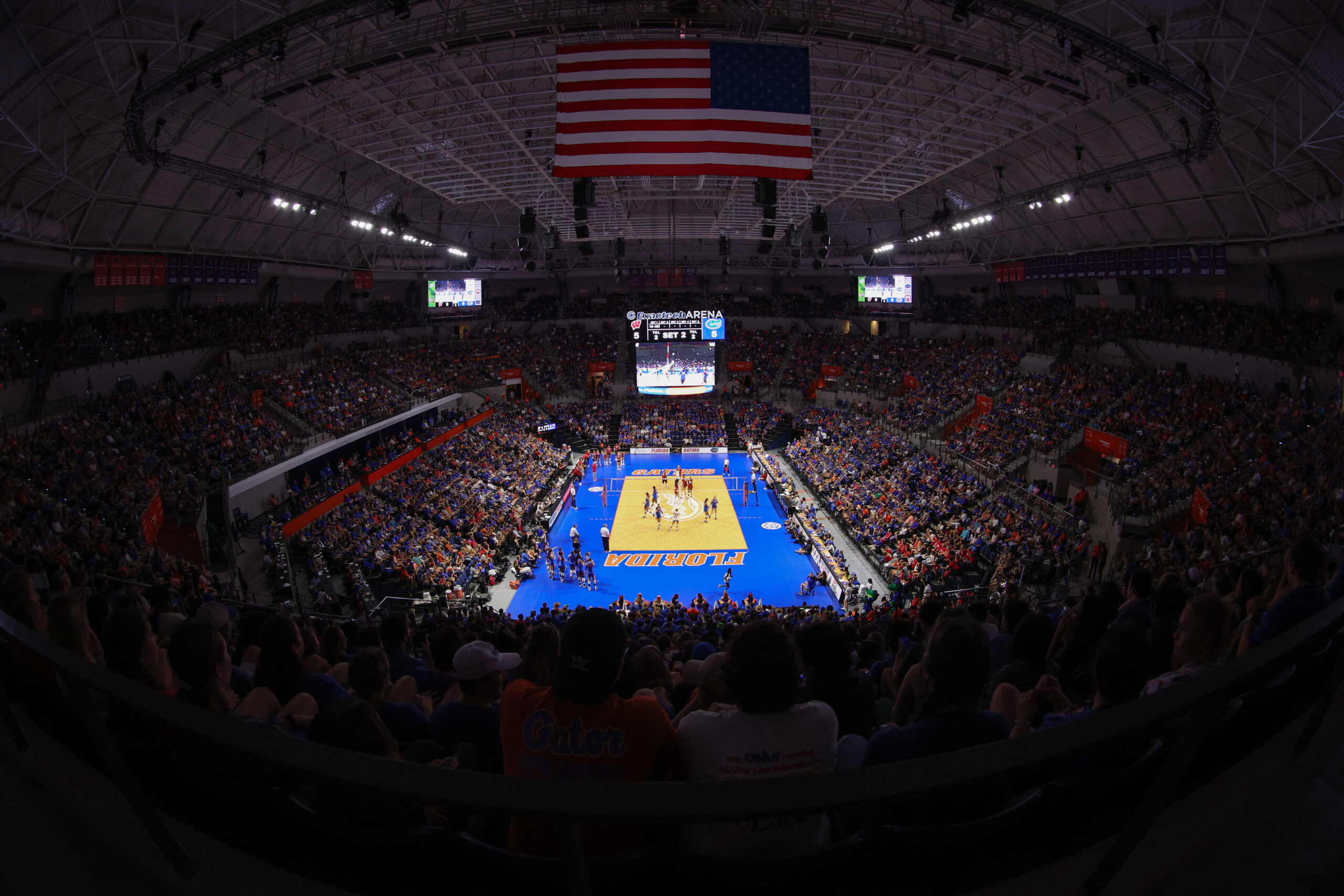 voleyball court at exactech arena