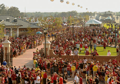 crowd of football fans in South Carolina