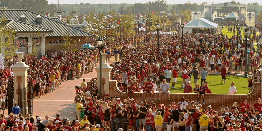 crowd of football fans in South Carolina
