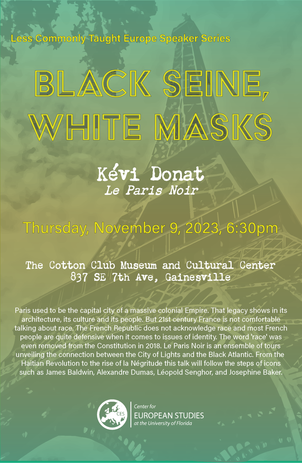 Event poster for Black Seine White Masks