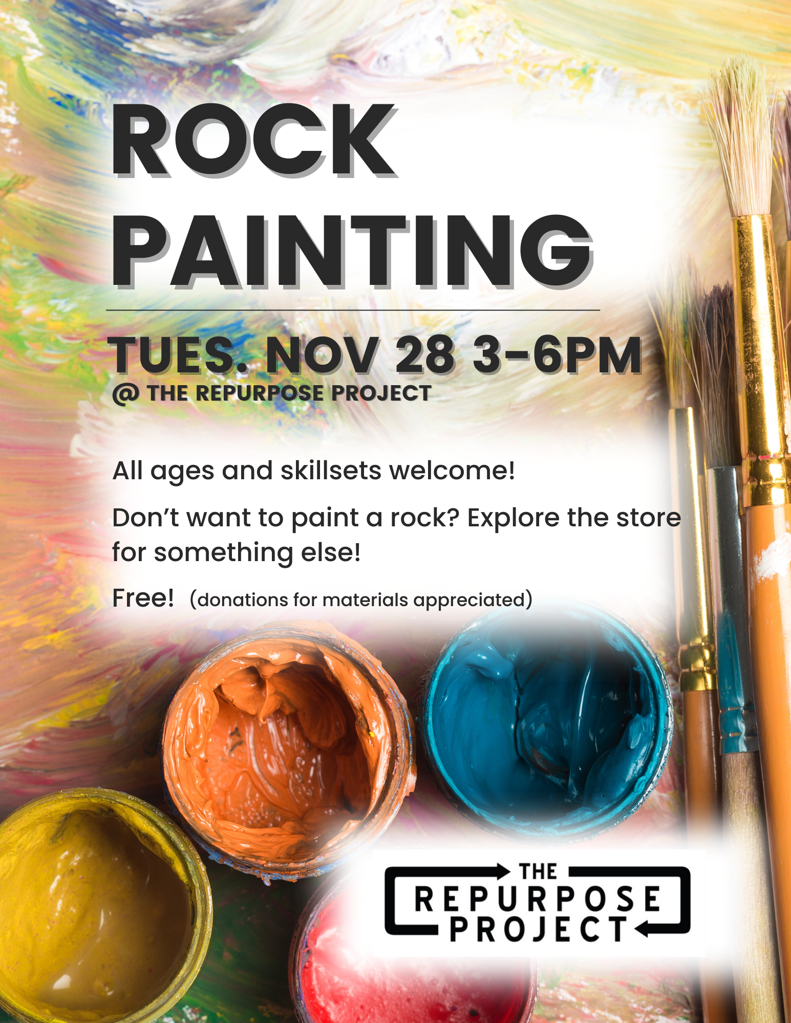 rock painting event flyer