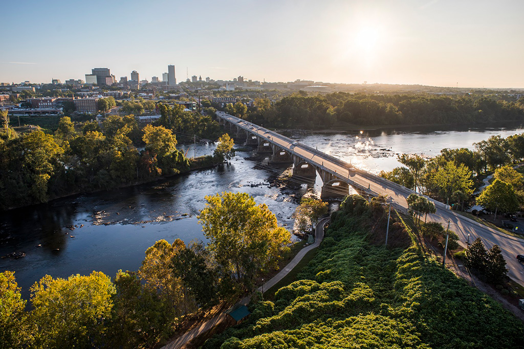 Bridge over a river in Columbia South Carolina