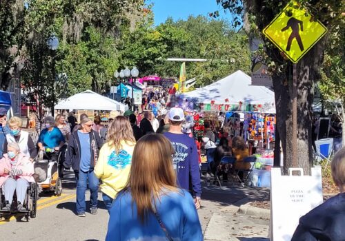 crowd at alachua main street festival