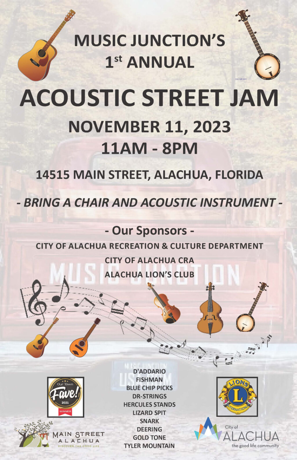 music junction acoustic street jam poster
