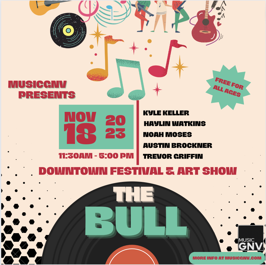 music lineup poster at the bull