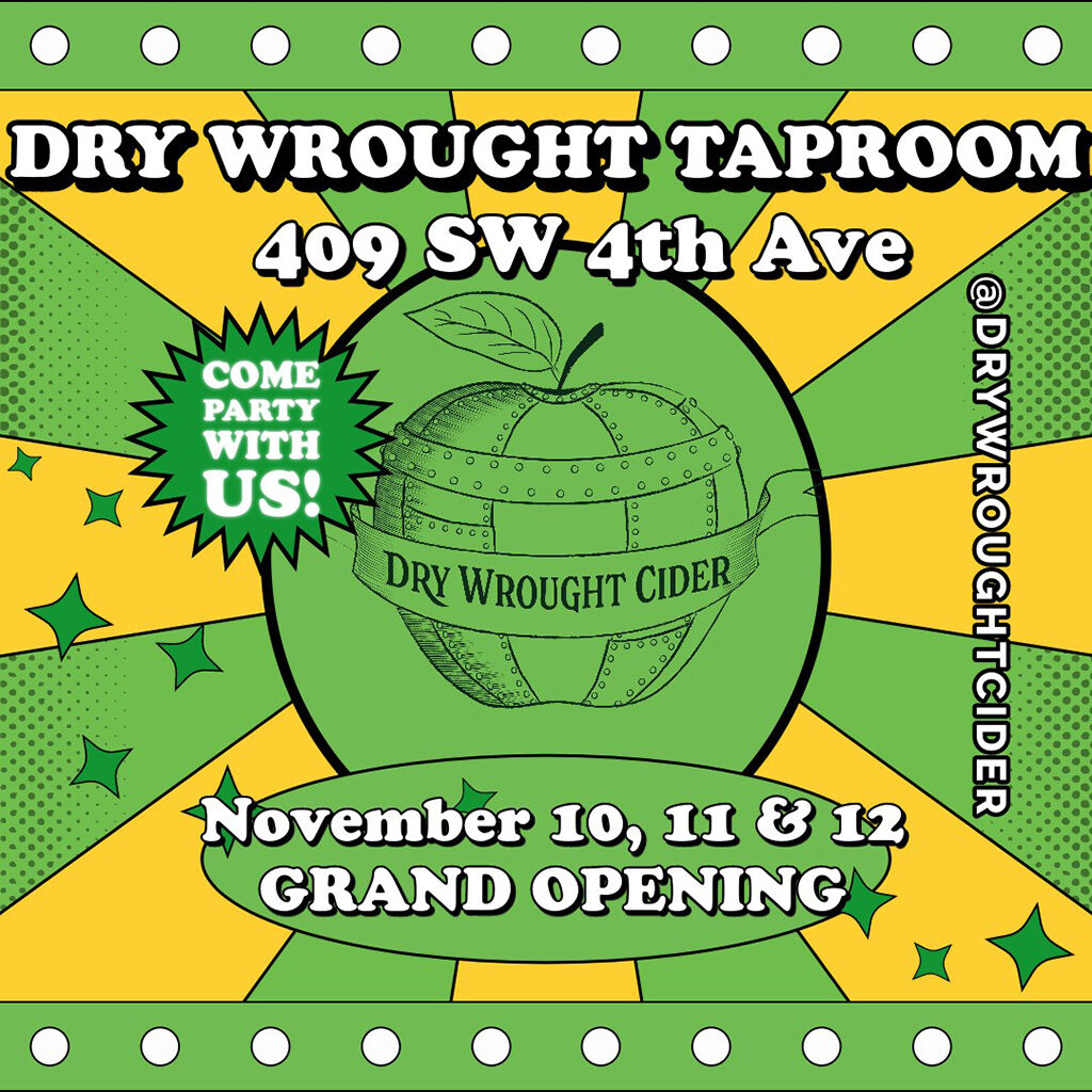 dry wrought taproom grand opening flyer