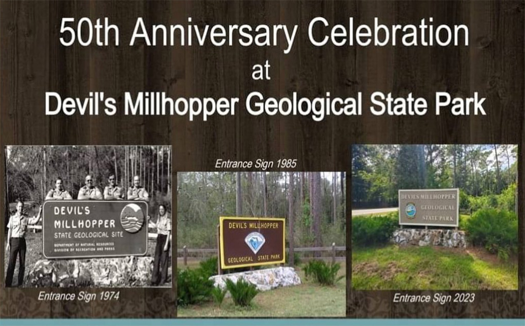 historic welcome signs of devils millhopper