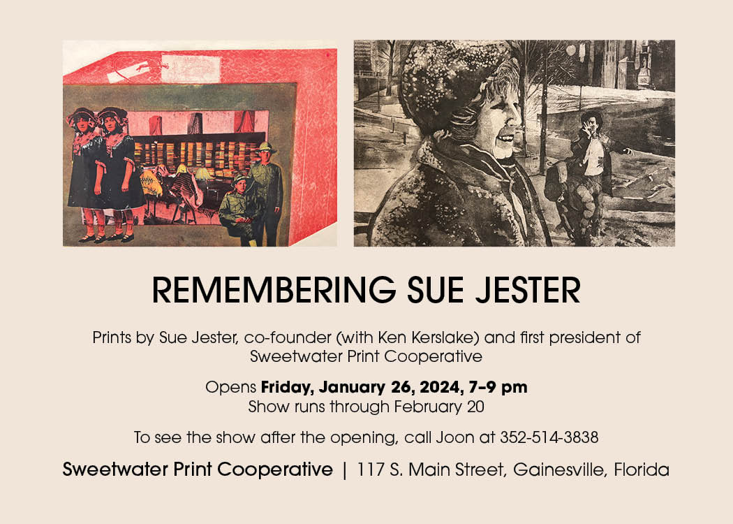 FLYER FOR SUE JESTER ART SHOW