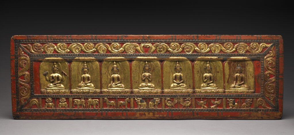 Image credit: Tibetan, "Manuscript Cover," 12th Century, Museum purchase, gift of Dr. and Mrs. David A. Cofrin with additional funds provided by the Robert H. and Kathleen M. Axline Acquisition Endowment