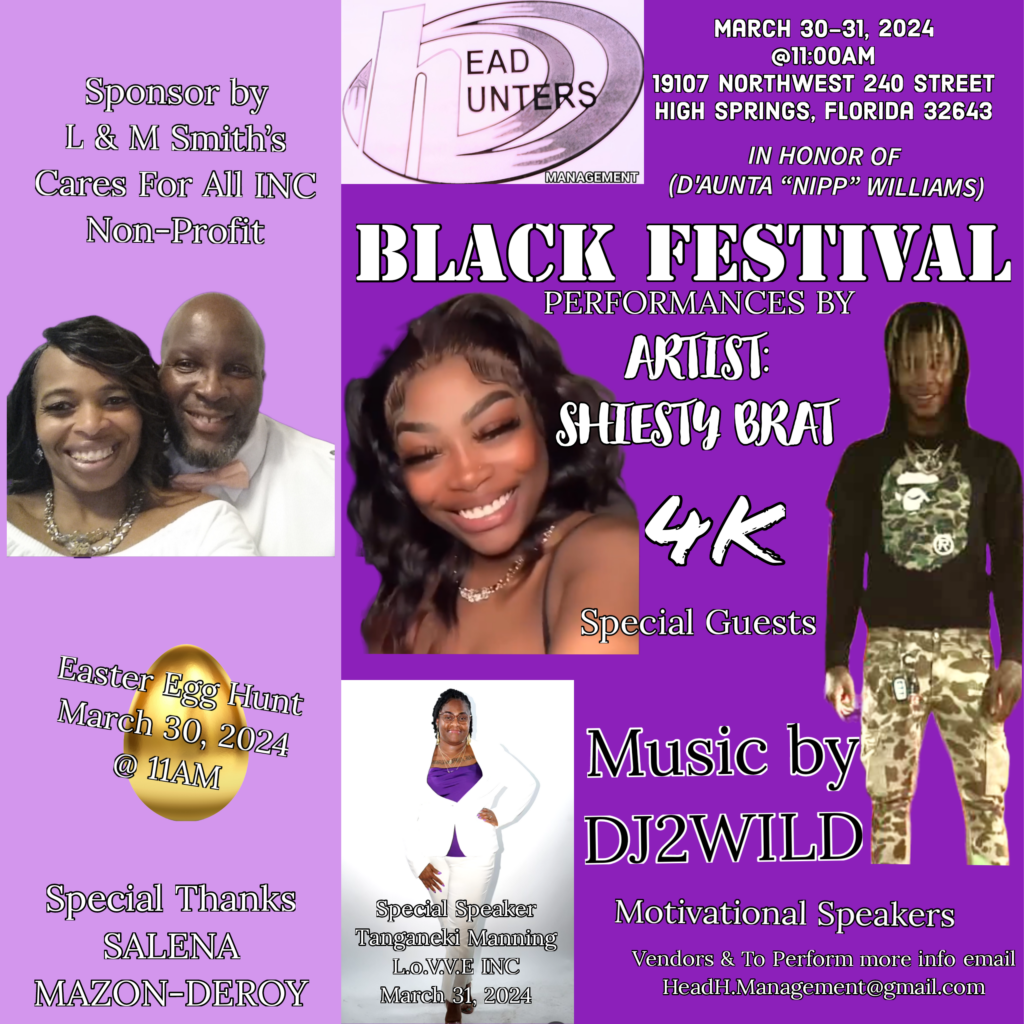 black festival event flyer