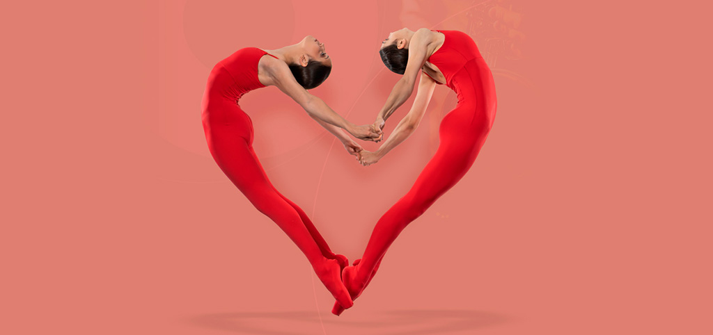 ballet dancers forming a heart