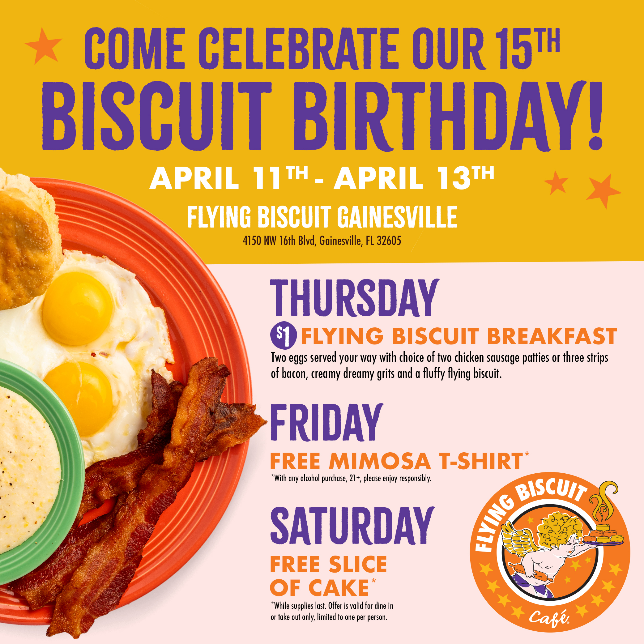 Flying Biscuit Gainesville 15th Anniversary