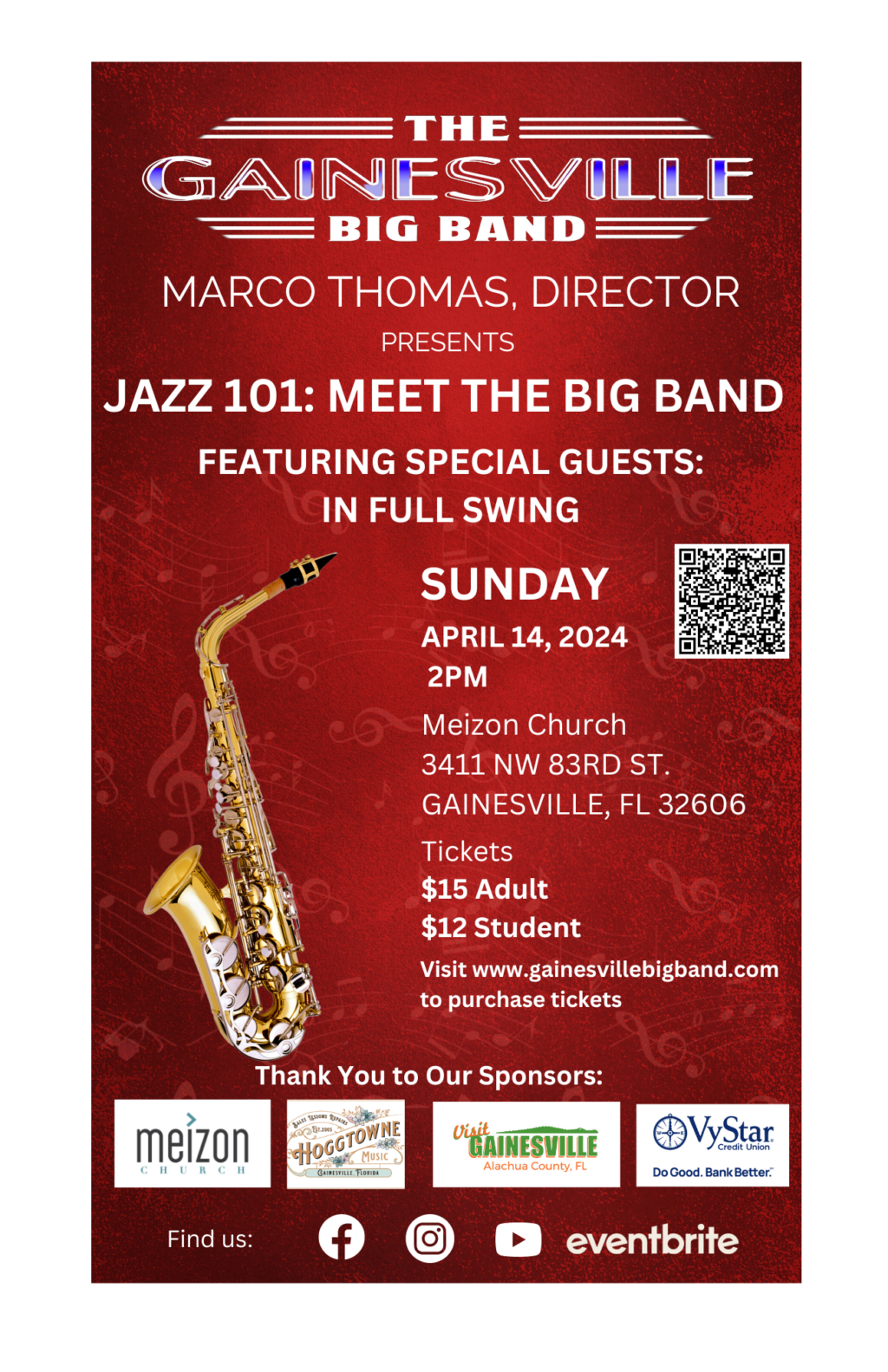 gainesville big band jazz 101 poster