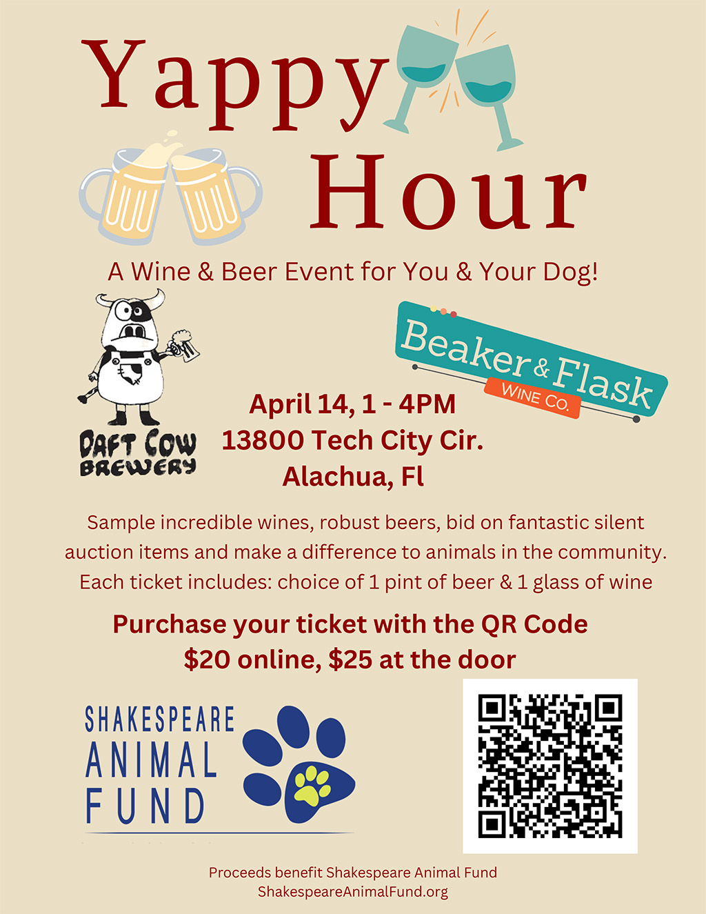 yappy hour poster with qr code