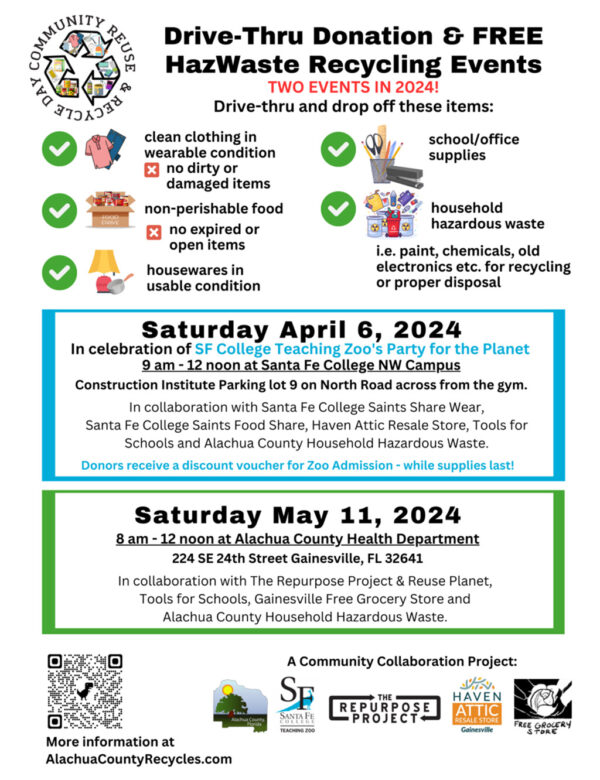 alachua county recycles drive thru events