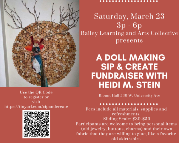 doll making sip and create flyer