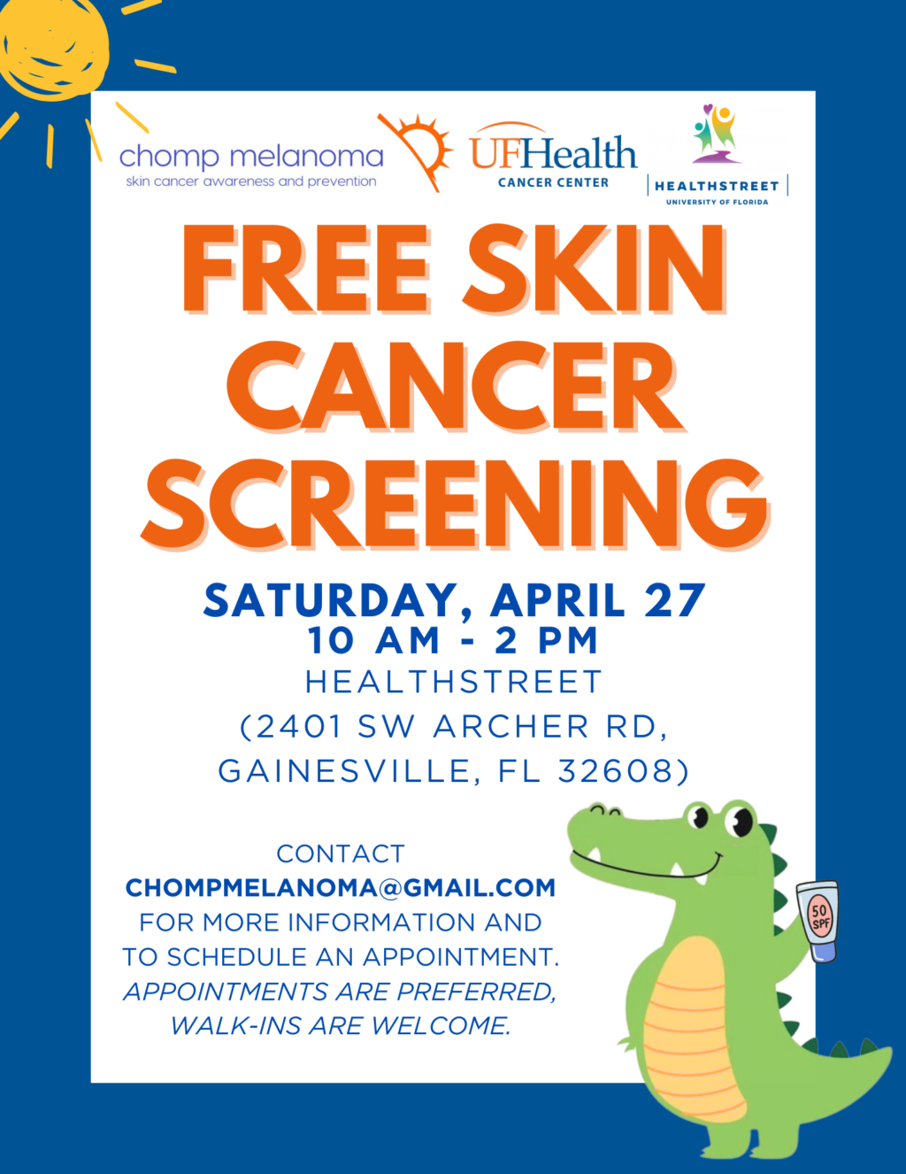 free skin cancer screening poster