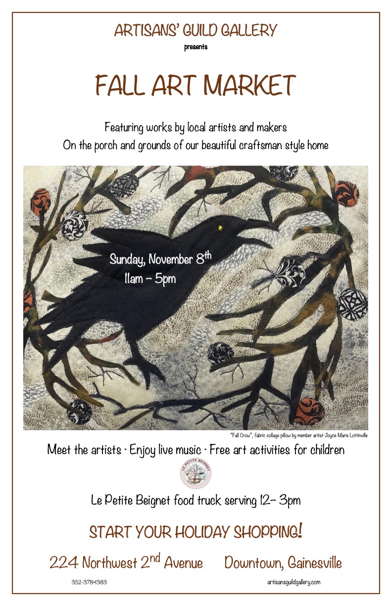 Poster for Fall Art Market at Artisans’ Guild Gallery